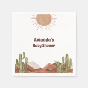 Baby Shower Sun Desert Cactus Baby Shower Serviette