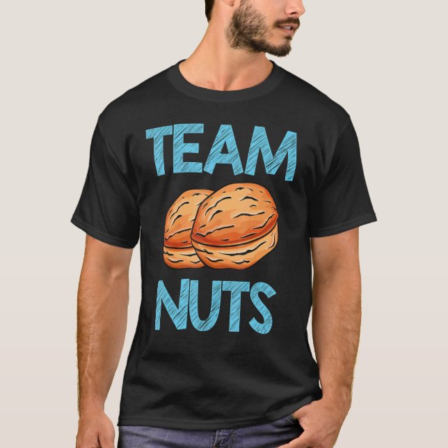 Baby Shower Team Nuts Team Blue Boy Gender Reveal T-Shirt (Vorderseite)