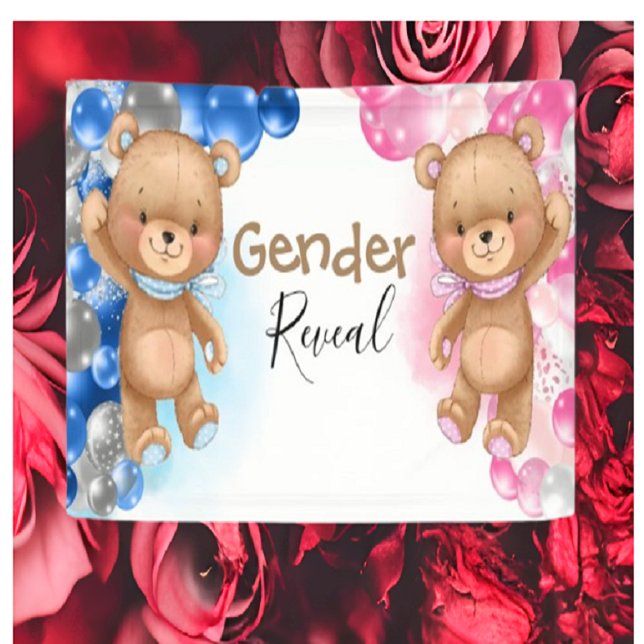 Baby Shower Teddy Balloons Gender Reveal Banner (Von Creator hochgeladen)