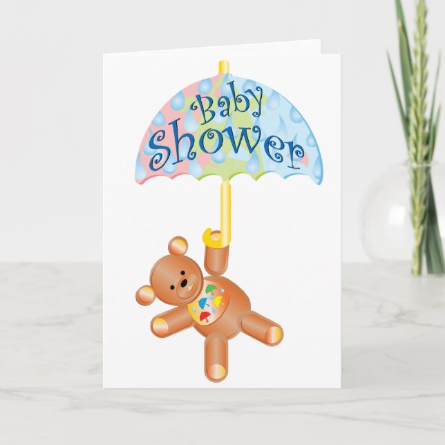 Baby Shower Teddy Bear Karte (Vorderseite)