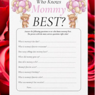 Baby Shower Teddy, der Mommy Pink Einladung kennt