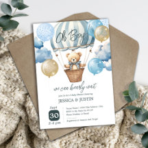 Baby-Shower-Teddybär-Heißluftballon