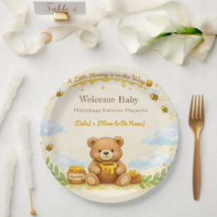 Baby Shower Teller Honigbär Thema