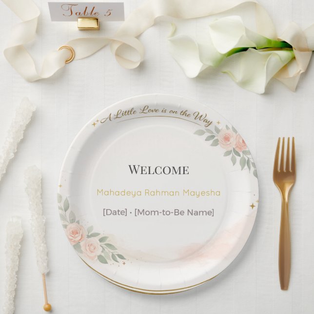 Baby Shower Teller | Schneeflocken Winter Thema (Hochzeit)