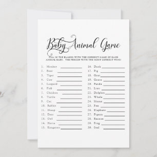 Baby Shower Text Nur Baby Animal Game Einladung
