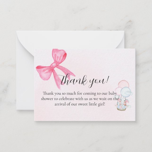 Baby Shower Thank You Card Design Mitteilungskarte (Vorderseite)
