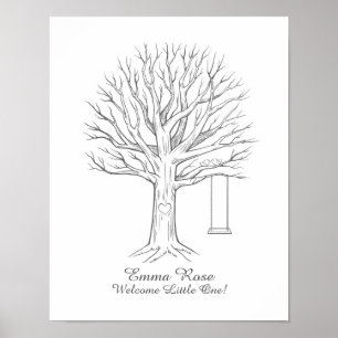 Baby Shower Thumbprint Tree GuestBook Poster