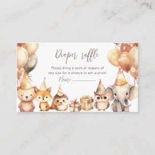 Baby-Shower-Tiere Windel-Raffle-Ticket Begleitkarte