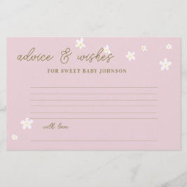 Baby Shower Time Kapselkarten Daisies Pastel Pink Briefpapier