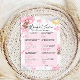 Baby Shower Trivia Game