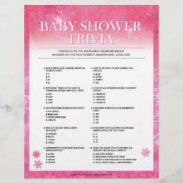 Baby Shower Trivia [Snowy Pink] Briefbogen