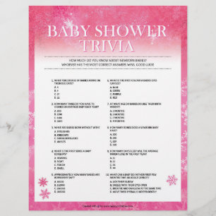Baby Shower Trivia [Snowy Pink] Briefbogen