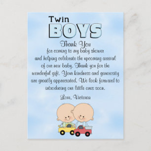 Baby Shower Twin Boys Postkarte