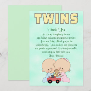 Baby Shower Twins Boy Girl Einladung