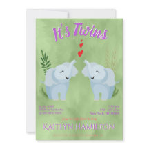 Baby Shower Twins Elephant