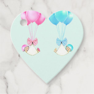 Baby Shower Twins Geschenkanhänger