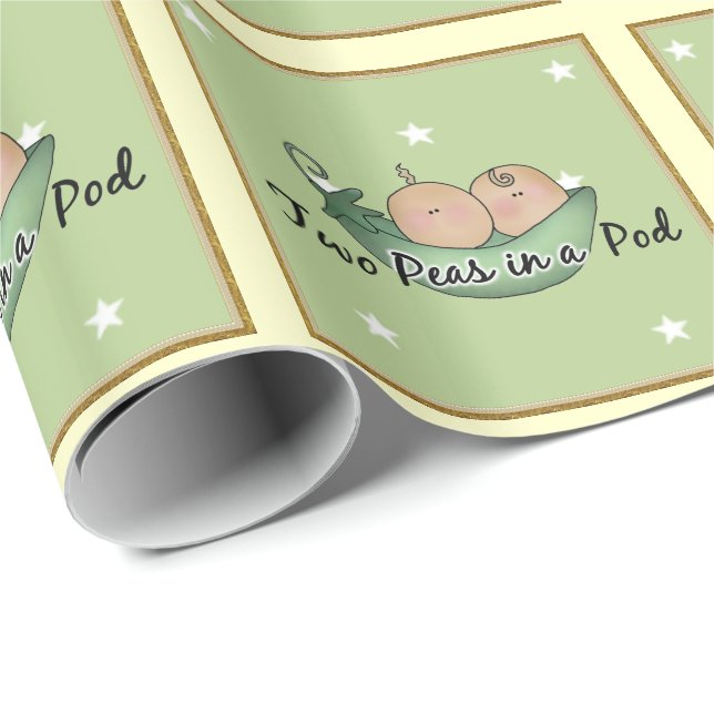Baby Shower Twins Packpapier (Rolleneckpunkt)