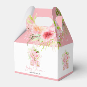 Baby Shower Typografie Pink Alphabet Blocks Geschenkschachtel
