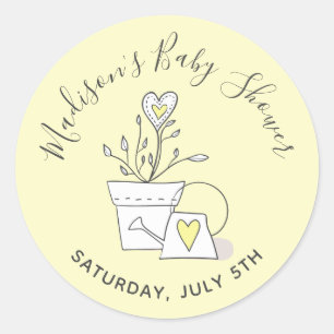 Baby-Shower-Uhr Ich wachse Gelbe Topfpflanze Runder Aufkleber