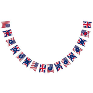 Baby Shower Union Jack & US-Flagge Wimpelkette