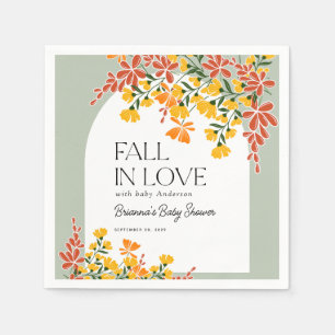 Baby Shower - Verliebe Dich in Herbst - Florales B Serviette