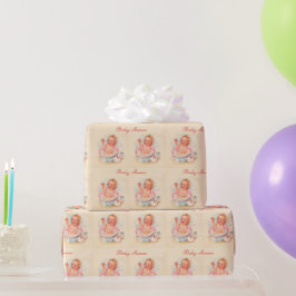 Baby Shower Vintag Baby Girl in der Badewanne Geschenkpapier