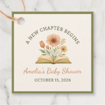 Baby Shower - Vintage Buch - Floral - Ein Neues Ka