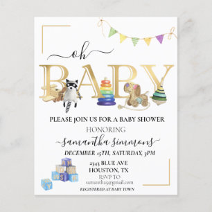 Baby-Shower-Vintage-Holzsachen Gold