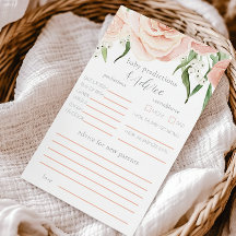 Baby Shower Vorhersage-Spiel für Mädchen mit rosa 