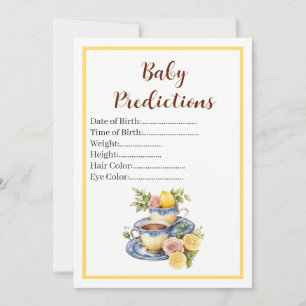 Baby Shower Vorhersage-Spielkarte mit Zitronenteet