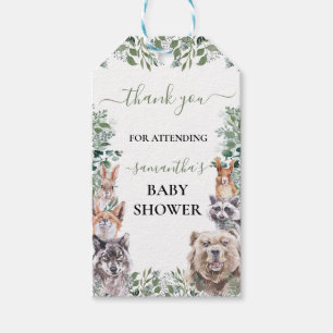 Baby Shower Waldtiere Willkommen Geschenkanhänger