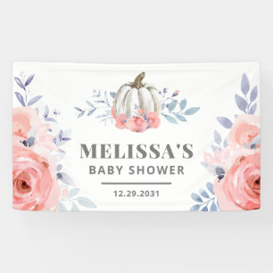 Baby-Shower-Wasserfarbe Rosa Rosen Florale Pumpe Banner