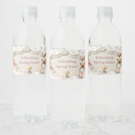 Baby-Shower-Wasserflaschen-Etikett | Floral Vintag Wasserflaschenetikett