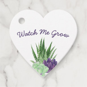 Baby Shower Watch Me Grow Succuly Danke Geschenkanhänger