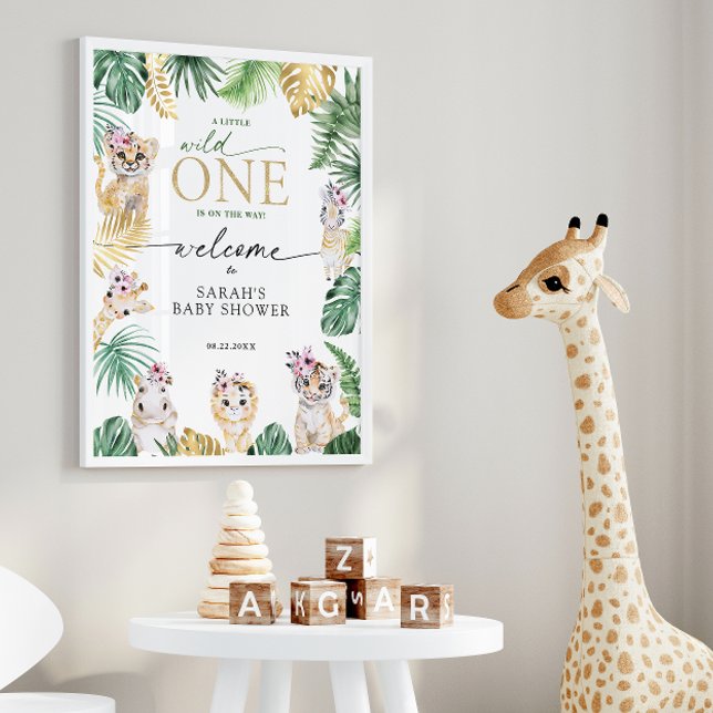 Baby Shower Wild One Jungle Safari Tier Willkommen Poster (Von Creator hochgeladen)