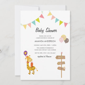 Baby Shower Wildtiere Babyparty-Einladung Einladung