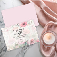 Baby Shower Windel-Raffelkarte Romantische Wildblu