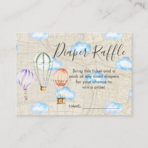 Baby-Shower-Windel-Raffle-Tickets Luftballon Begleitkarte