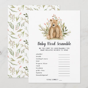 Baby-Shower-Wort-Scramble-Spielkarte Einladung