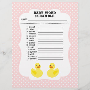 Baby-Shower-Wortsuchspiel Flyer
