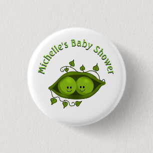 Baby Shower Zwei Erbsen In Der Schote Personalisie Button