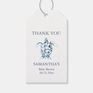Baby Showfavor Tags Boy Blue Sea Turtle Geschenkanhänger