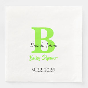 Baby Showgrüner Jungle Theme Monogram Name Serviette