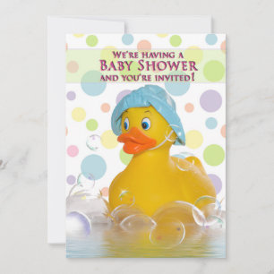 BABY SHOWING INVITATION - DUCKY UND BUBBLES EINLADUNG