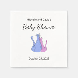 Baby Showkatze Twins Blue Pink Serviette