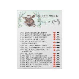 Baby Showman schätzt, wer Kuhkalb-Farm spielt Notizblock