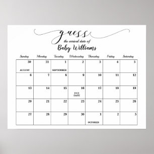 Baby Showrate Terminkalender Poster