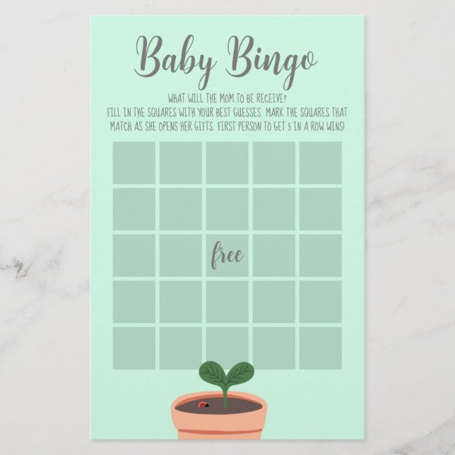 Baby Showspiel Baby Bingo Flyer (Vorne)