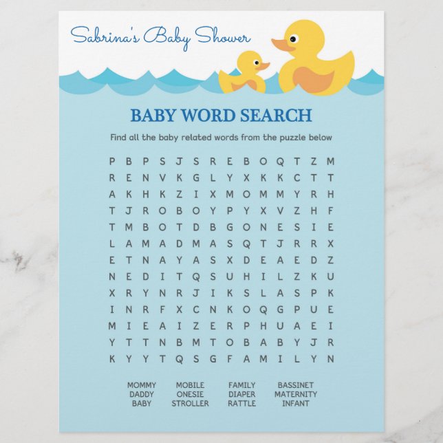 Baby Showspiel im Niedlichen Thema Rubber Duck (Vorderseite)