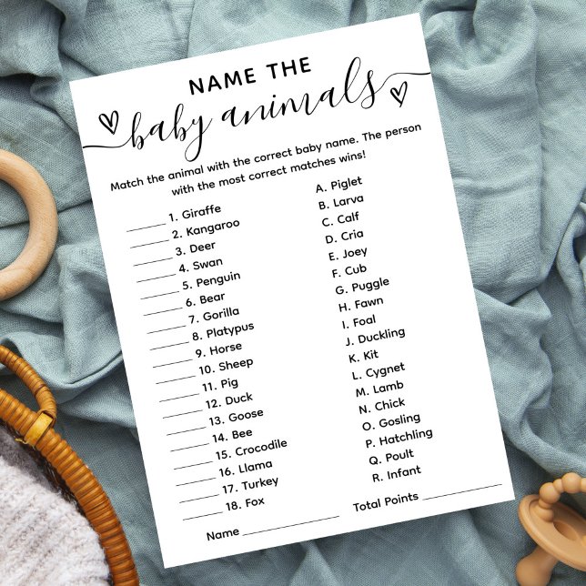 Baby Showspiel Name The Baby Animations Card Einladung (Von Creator hochgeladen)